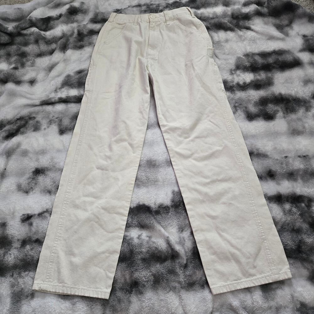 John Galt Cream Carpenter Pants Medium Straight Leg Utility Workwear Y2K